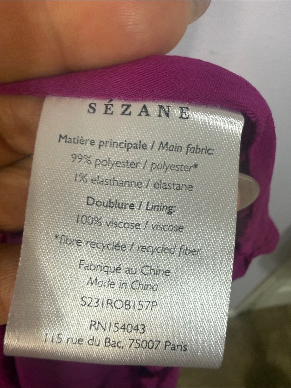 Sezane Florencia Women Pleated V-Neck Midi Dress in Fuchsia Size 40/8 - Picture 9 of 9